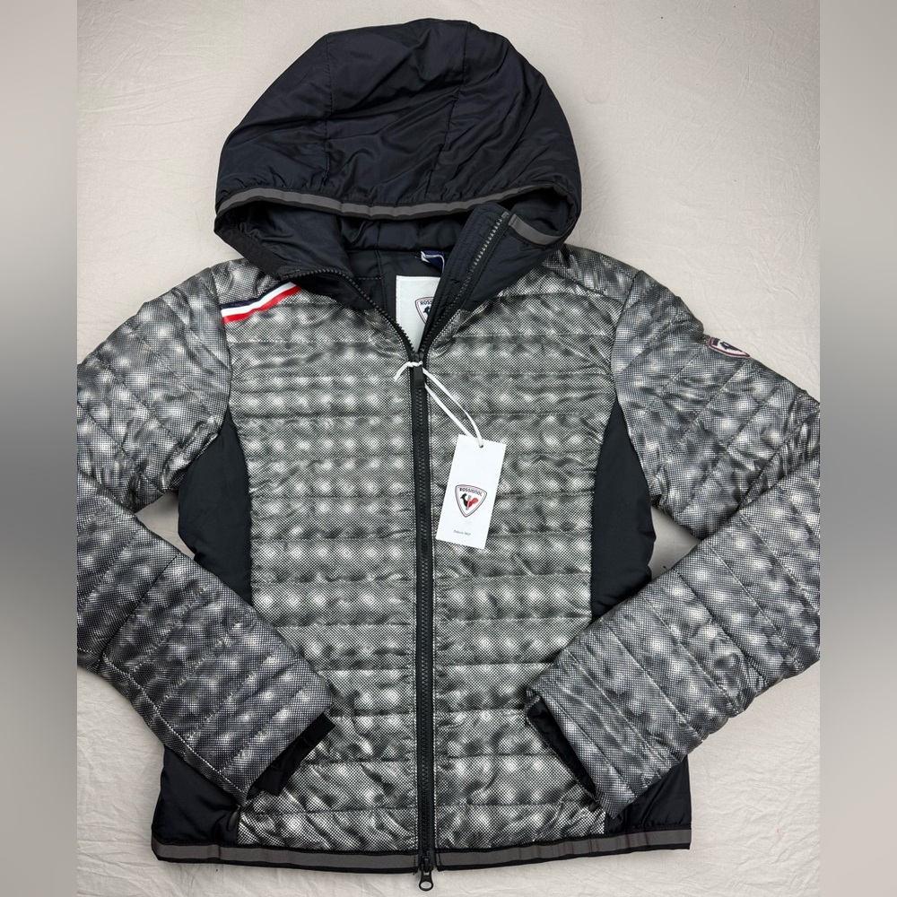 Rossignol Cyrus Silver Jacket Puffer Ski Snowboarding‎ Hooded Womens Size Small